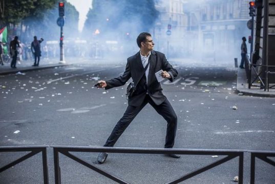 fashionable french protester