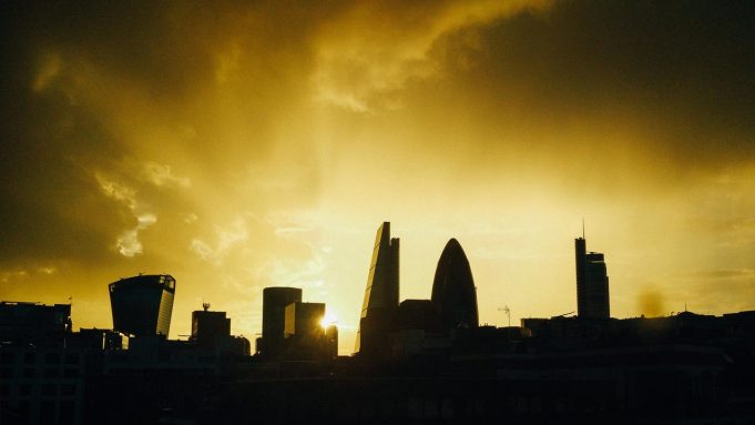london skyline bank orange walkie talkie gherkin