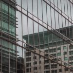 canary wharf london architecture glass reflections
