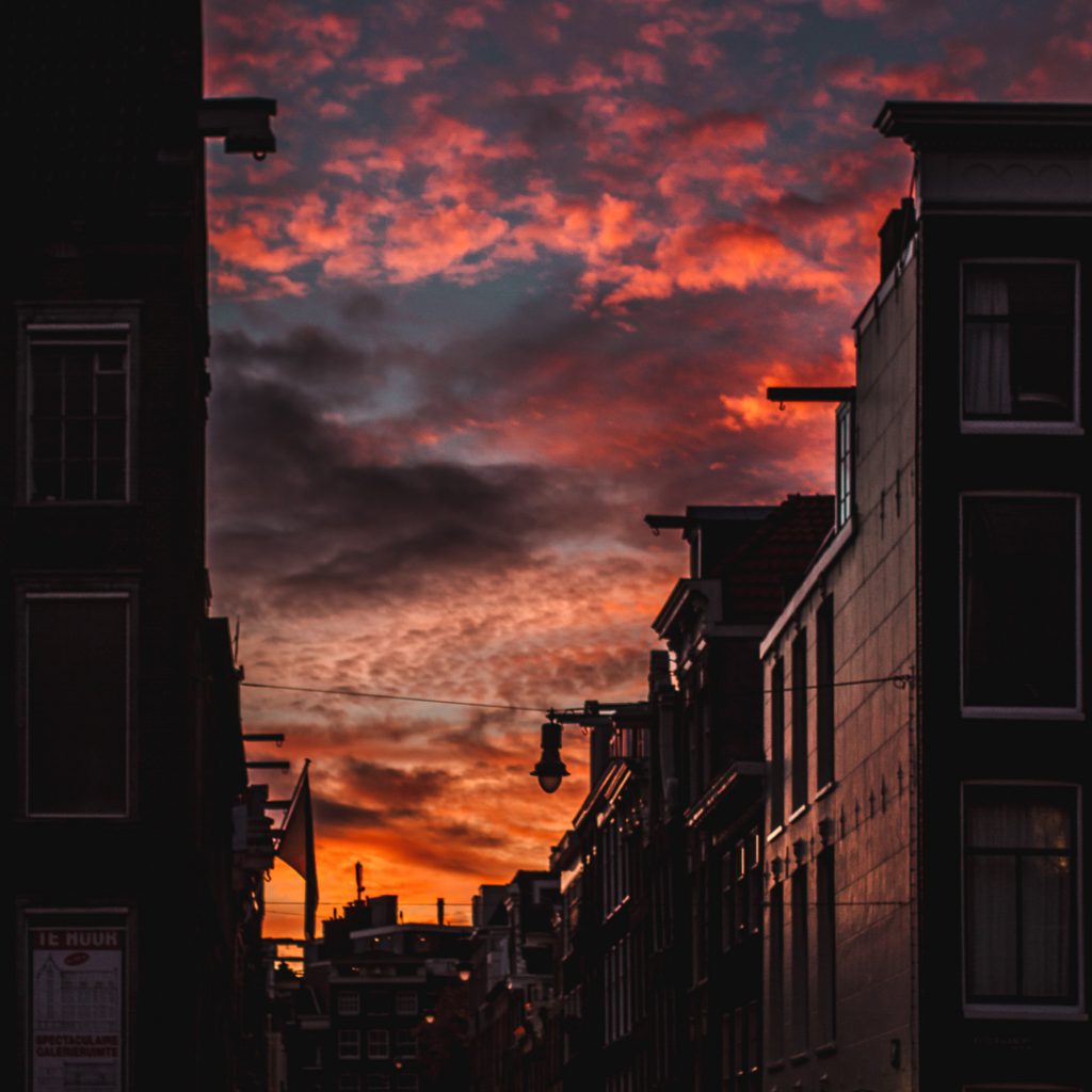 red skies over amsterdam