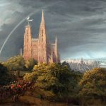 1815_Schinkel_Mittelalterliche_Stadt_an_einem_Fluss_anagoria