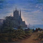 Karl_Friedrich_Schinkel_-_Gotische_Kirche_auf_einem_Felsen_am_Meer_-_Google_Art_Project