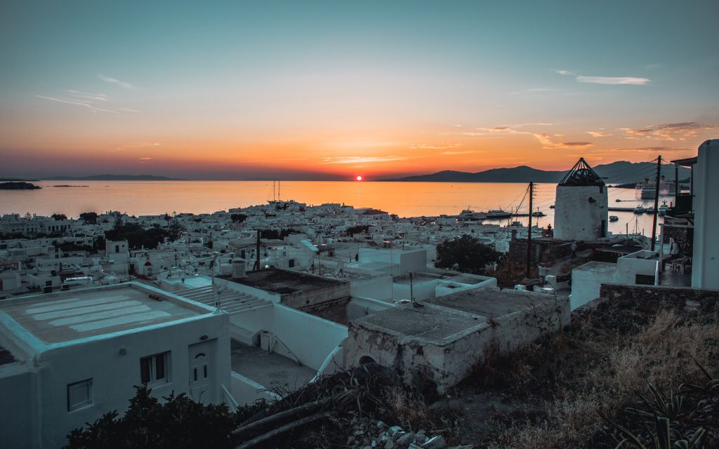 mykonos greece sunset